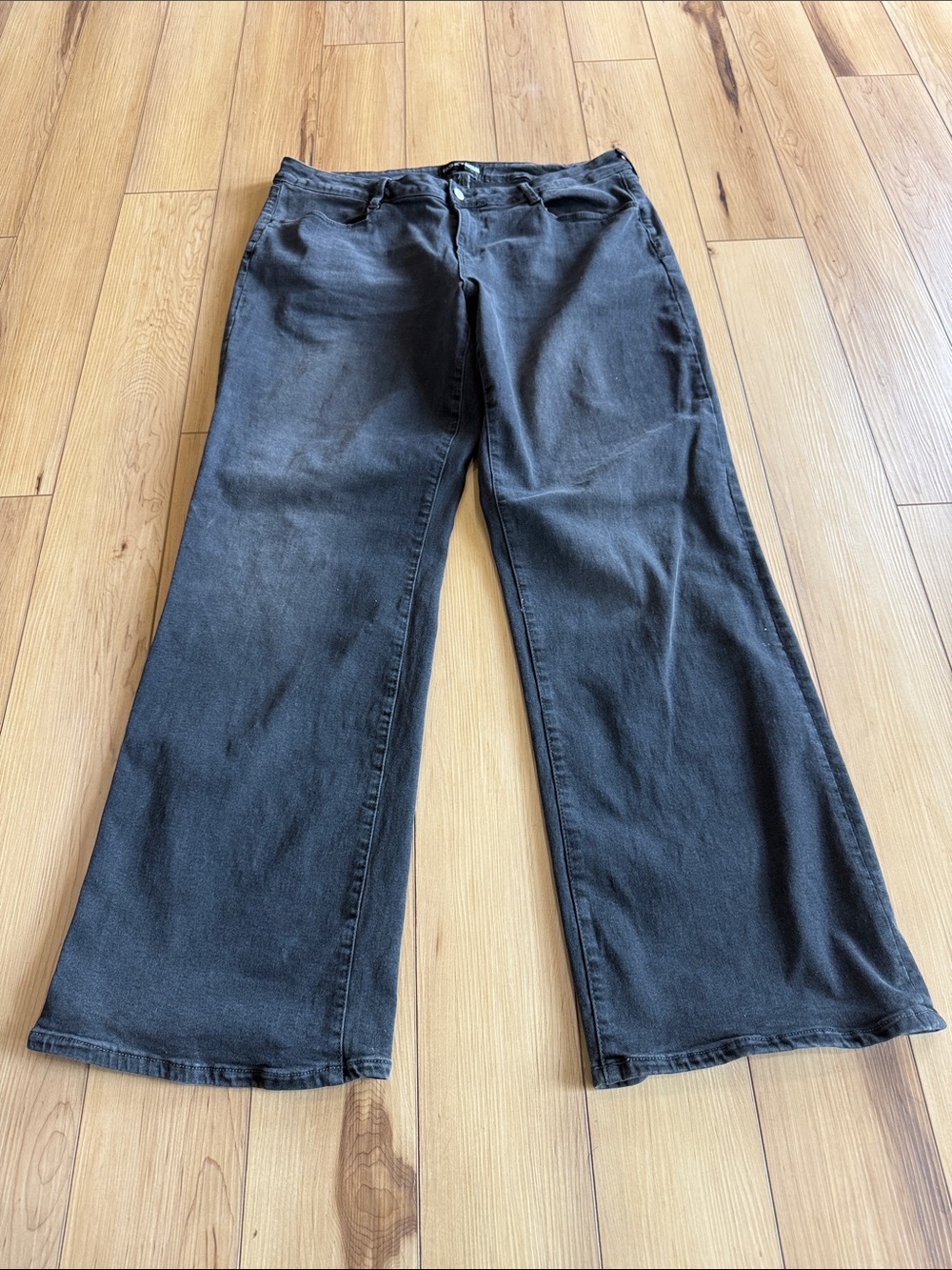 Fashion Nova Black or Gray Wide-Leg Flare Jeans